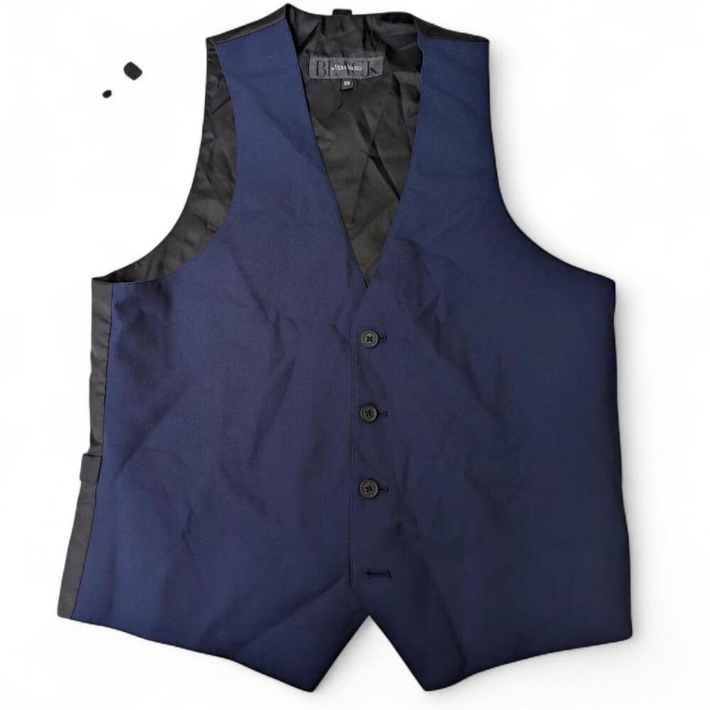 BLACK by Vera Wang Black & Blue Vest Waistcoat Sz XS